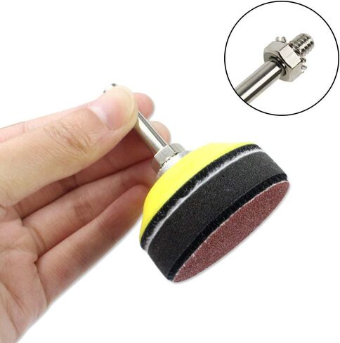 100 Pieces 2 Inch Sanding Discs, 80-3000 Grit Sandpaper with 1/4" Shank Backing Plate and Soft Foam Buffering Pad, for Drill Grinder Tool, Hook & Loop Sand Paper Assortment Pack in Saudi Arabia