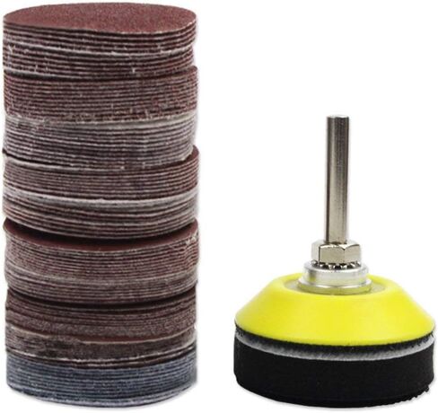 100 Pieces 2 Inch Sanding Discs, 80-3000 Grit Sandpaper with 1/4" Shank Backing Plate and Soft Foam Buffering Pad, for Drill Grinder Tool, Hook & Loop Sand Paper Assortment Pack in Saudi Arabia