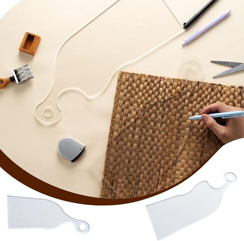 JIAHMOIUG 1 زوج كامل التعشيش الاكريليك لوحة Charcuterie مقبض قالب واضح متعرج الزاوية مقبض قطع المجلس تتبع النجارة جهاز التوجيه قالب قطع دليل الأدوات in Kuwait