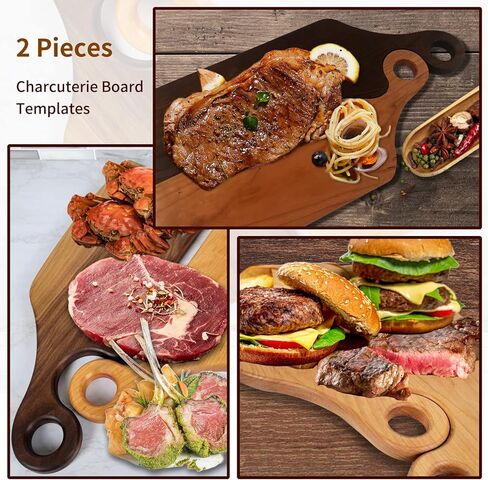 JIAHMOIUG 1 زوج كامل التعشيش الاكريليك لوحة Charcuterie مقبض قالب واضح متعرج الزاوية مقبض قطع المجلس تتبع النجارة جهاز التوجيه قالب قطع دليل الأدوات in Kuwait