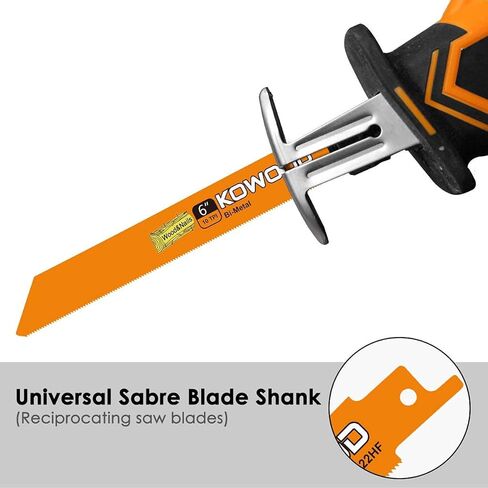 شفرات منشار معدنية/خشبية مقاس 6 بوصات للمناشير الترددية/المنشارية من KOWOOD لشركة Dewalt، Bosch، Black & Decker، Makita، 6 قطع in Kuwait
