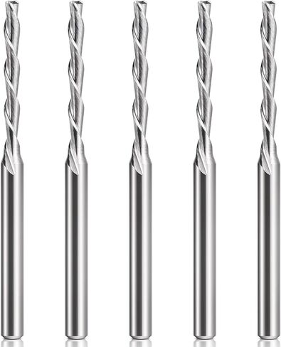 HQMaster لقمة قطع 1/8 بوصة ساق لأسفل لولبية CNC لقم التوجيه نهاية مطحنة كربيد التنجستين مجموعة 5 قطع (3.175 مم) in Kuwait
