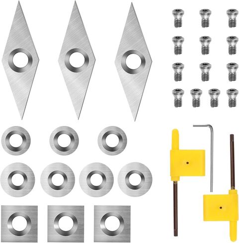 29 قطعة من أدوات مخرطة الكربيد، مجموعة أدوات قطع التنغستن، أدوات تحويل الخشب للمخرطة، تتضمن 11 مم مربع مع نصف قطر، 12 مم و8.9 مم دائرية، 30 × 10 مم ألماس، مفاتيح ربط، براغي in Kuwait