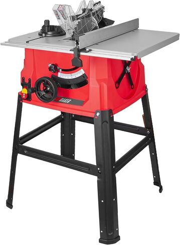 PROMAKER Table Saw, 10-inch 15.5-Amp 5000RPM 1800W, Benchtop Table Saw, from 0-45º up to 0º-90º Bevel cut. Table saw 10 inch with metal stand for woodworking including a Saw Blade. PRO-SB1800 in Kuwait