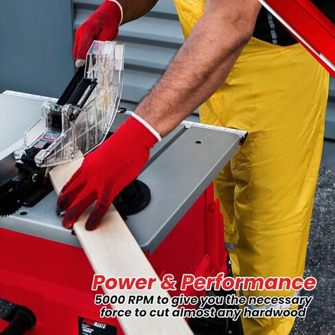 PROMAKER Table Saw, 10-inch 15.5-Amp 5000RPM 1800W, Benchtop Table Saw, from 0-45º up to 0º-90º Bevel cut. Table saw 10 inch with metal stand for woodworking including a Saw Blade. PRO-SB1800 in Kuwait
