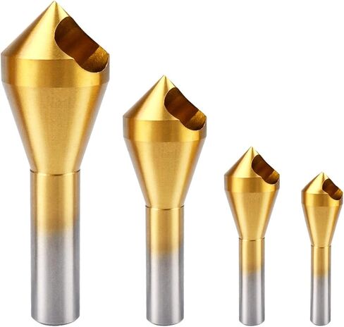 ATOPLEE Countersink Chamfer Tool,4pcs 90 Degree High Speed Steel Countersink Bits for Wood,Metal, Fiberboard, Plywood, Plastic, PVC,Size 2-5,5-10,10-15,15-20mm in Saudi Arabia