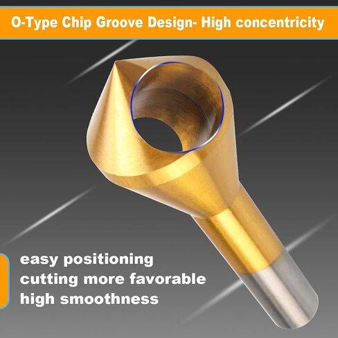 ATOPLEE Countersink Chamfer Tool,4pcs 90 Degree High Speed Steel Countersink Bits for Wood,Metal, Fiberboard, Plywood, Plastic, PVC,Size 2-5,5-10,10-15,15-20mm in Saudi Arabia