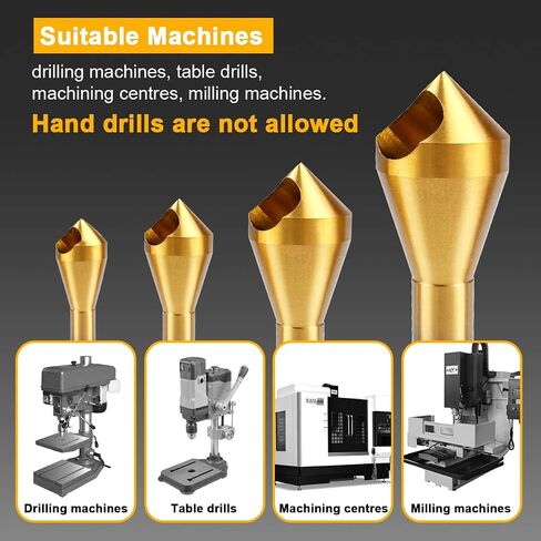 ATOPLEE Countersink Chamfer Tool,4pcs 90 Degree High Speed Steel Countersink Bits for Wood,Metal, Fiberboard, Plywood, Plastic, PVC,Size 2-5,5-10,10-15,15-20mm in Saudi Arabia