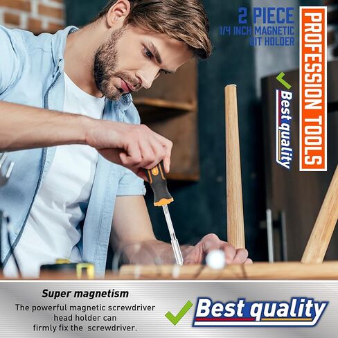 Amartisan 2-Piece 1/4" Bit Driver Magnetic Screwdriver Bit Holder, 200mm and 80mm Long, Screwdriver Handle for Magnet Tip in Kuwait