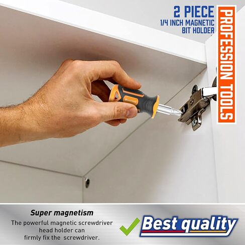 Amartisan 2-Piece 1/4" Bit Driver Magnetic Screwdriver Bit Holder, 200mm and 80mm Long, Screwdriver Handle for Magnet Tip in Kuwait