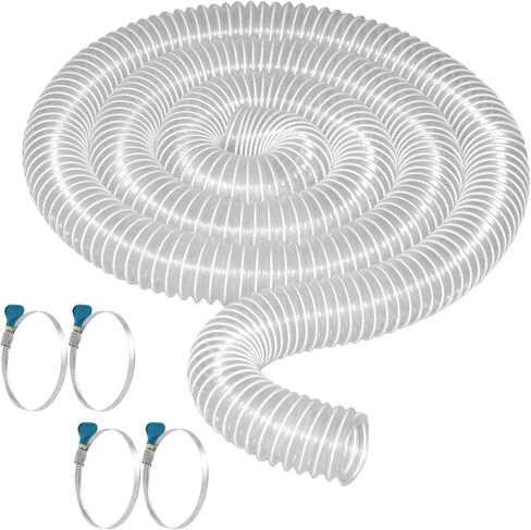 خرطوم تجميع الغبار PVC مقاس 2 1/2 بوصة مقاس 20 بوصة، خرطوم تجميع الغبار PVC المقاوم للثقب مع ملف أسلاك من الفولاذ الكربوني، خرطوم تجميع الأبخرة PVC الثقيل الشفاف المرن لأنظمة جمع الغبار ومنفذين 1/2 بوصة in Kuwait