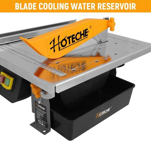 Hoteche 7-Inch Wet Tile Saw - 5A Motor Adjustable Cutting Depth Tile Cutter with Water Reservoir in Saudi Arabia
