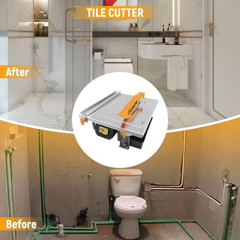 Hoteche 7-Inch Wet Tile Saw - 5A Motor Adjustable Cutting Depth Tile Cutter with Water Reservoir in Saudi Arabia