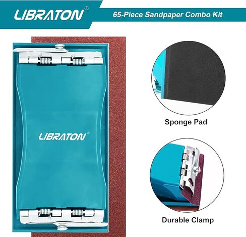 ورق صنفرة 65 قطعة، ورق صنفرة، تشكيلة ورق صنفرة 80/120/400/600 حبيبة، ورق صنفرة متنوع للخشب، إسفنجات سنفرة، مقبض صنفرة، أوراق صنفرة ثقيلة للخشب والمعادن والصنفرة الرطبة والجافة in Kuwait