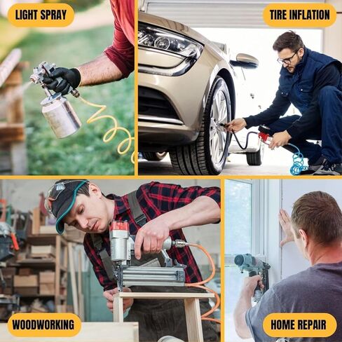 Limodot Quiet Air Compressor Portable, 70 dB, Silent and Electric for Car and Bike Tires, Nail Gun, and Pneumatic Tools, Garage, Shop, or Mechanic Accessories, 115V in Kuwait