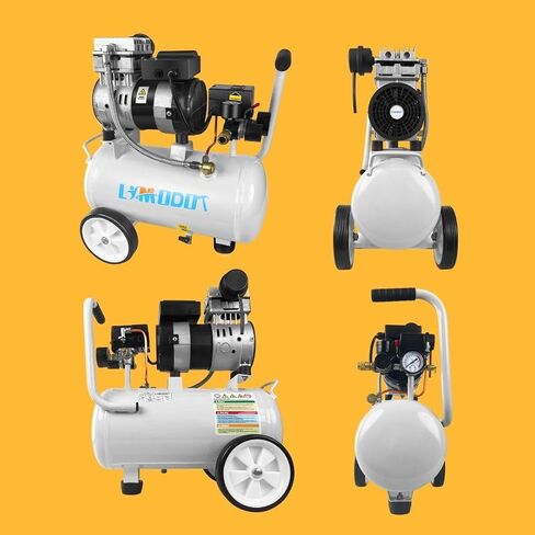 Limodot Quiet Air Compressor Portable, 70 dB, Silent and Electric for Car and Bike Tires, Nail Gun, and Pneumatic Tools, Garage, Shop, or Mechanic Accessories, 115V in Kuwait