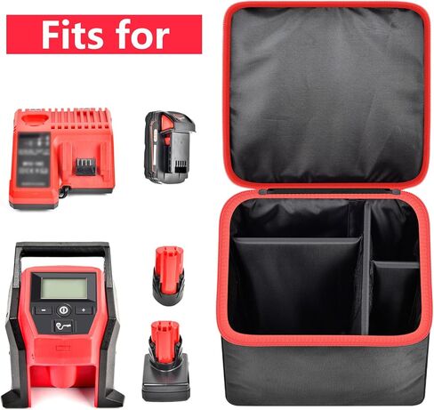 شنطة ضاغط هواء متوافقة مع ادوات ميلووكي الكهربائية 2475-20 M12، حامل تخزين لاسلكي لنفخ الاطارات يناسب شاحن بطارية ميلووكي وملحقاتها - (صندوق فقط) in Kuwait