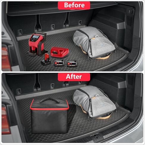 شنطة ضاغط هواء متوافقة مع ادوات ميلووكي الكهربائية 2475-20 M12، حامل تخزين لاسلكي لنفخ الاطارات يناسب شاحن بطارية ميلووكي وملحقاتها - (صندوق فقط) in Kuwait