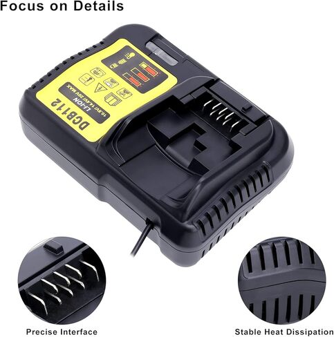 شاحن بطارية Yongcell 12V-20V و60V MAX بديل لشاحن DCB112 DCB115 DCB118 DCB107 متوافق مع بطارية ليثيوم 20V 60V MAX DCB206 DCB120 in Kuwait