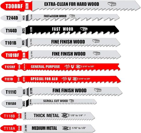 FOXBC Jigsaw Blades Set Multi-Purpose for Cutting Wood & Metal, T-Shank Jig Saw Blades - 40 Pack in Saudi Arabia