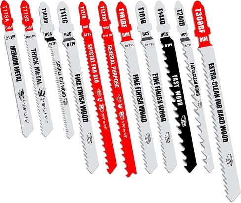 FOXBC Jigsaw Blades Set Multi-Purpose for Cutting Wood & Metal, T-Shank Jig Saw Blades - 40 Pack in Saudi Arabia