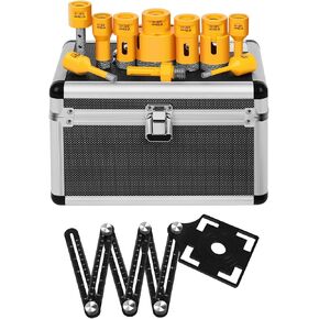 الماس الأساسية لقم الحفر مجموعة بلاط ثقب المنشار عدة 7 قطعة 25/35/45/65/75 مللي متر مثقاب 20 مللي متر إصبع بت 50 مللي متر الميلا الشطب بت 2 قطعة 5 ''قطع شفرة لطاحونة زاوية الخزف السيراميك الرخام الطوب الخرسانة in Kuwait