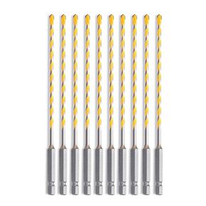 10PCS 3/16 inch Masonry Drill Bit Set, Concrete Drill Bit Set, Carbide Drill Bit for Glass Ceramic Cement Tile Brick Plastic,6.3'' Long (3/16 inch)