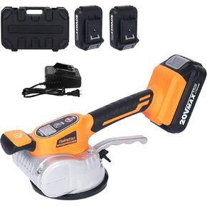 آلة تسوية الاهتزاز للبلاط من dairazan أداة اهتزاز قابلة للتعديل - بلاط مع كوب شفط 12 سرعة قابلة للتعديل وشاشة رقمية، بطارية 20 فولت قطعتان 2000 مللي أمبير في الساعة in Kuwait