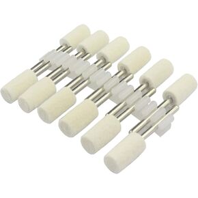 Luo ke 8mm Diameter Bullet Shape Polishing Buffing Wheels Wool Felt Mounted Mandrel Grinding Bits Grinder Head Rotary Tool Accessories Drill Tools Attachment - 1/8 Inch Shank