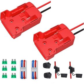 محول عجلة الطاقة GESHUPOR لبطارية Milwaukee M18 18V مع أطراف الصمامات والأسلاك، سلك 14AWG، موصل الطاقة لألعاب السيارات Rc DIY والروبوتات وشاحنات Rc (عبوة واحدة)