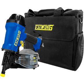 Estwing ECN65 Pneumatic 15 Degree 2-1/2" Coil Siding Nailer with Adjustable Metal Belt Hook, 1/4" NPT Industrial Swivel Fitting, and Bag in Kuwait