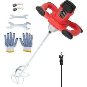 خلاط ملاط ​​2100 واط، خلاط ملاط ​​كهربائي King Showden 110 فولت مضاد للانزلاق، 6 سرعات مع فرشاة كربون ومفتاح ربط سداسي للسوائل متوسطة اللزوجة، بما في ذلك الجص والأسمنت والملاط والمزيد in Kuwait