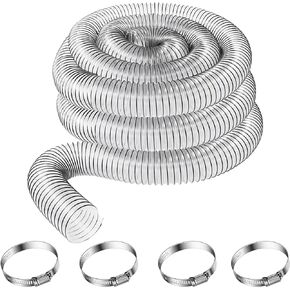 2 1/2 Dust Collection Hose Flexible Pvc Dust Collection Hose with Stainless Steel Hose Clamps Clear Vacuum Hose Dust Collection Heavy Duty Pvc Dust Debris And Fume Dust Collection Systems for Woodwork