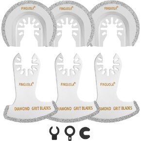 Oscillating Tool Blades, 6Pcs Diamond Carbide Multi Tool Blades for Grout Removal and Soft Tile Cut, Semi Circle Finger Segment Swing Grit Grout Oscillating Saw Blades in Saudi Arabia