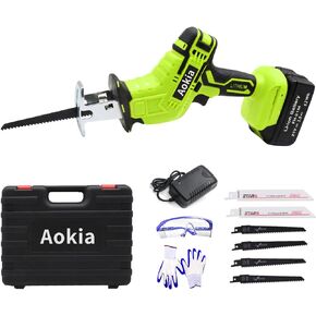 منشار كهربائي ترددي لاسلكي من أوكيا - منشار كهربائي لاسلكي 21 فولت مع بطارية وشاحن 3.0 أمبير، سرعة متغيرة 0-3000SPM، 6 شفرات منشار، منشار كهربائي لقطع الخشب/المعادن/PVC in Kuwait