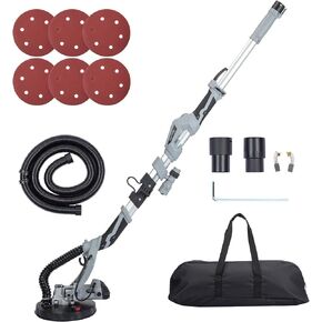 Dry wall Sander, Variable Speed 800-1700RPM, 710W, Electric Dry wall Sander with LED Light, Extendable Handle, Dust Collection Hose, Storage Bag