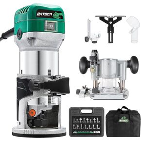 مجموعة أدوات توجيه الغطس من باتوكا، أداة توجيه عزم الدوران بحد أقصى 1-1/4 حصان مع قاعدة ثابتة، أداة كومبو لتشذيب الخشب ذات 6 سرعات متغيرة للأعمال الخشبية والنحت والتشذيب والشق in Kuwait