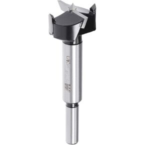 uxcell Forstner Drill Bits 40mm, Tungsten Carbide Wood Hole Saw Auger Opener, Woodworking Hinge Hole Drilling Boring Bit Cutter (Black, Silver Tone)