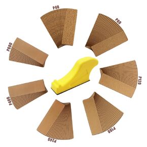 Zalaxt Micro Sander Kit 3.5" x 1" Mini Sander for Small Projects, Hook & Loop 40 to 600 Grit Sandpaper for Wood, 120 Sheets Micro Detail Sander Paper