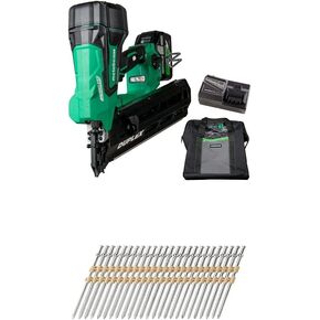 مجموعة أدوات تثبيت المسامير المزدوجة من Metabo HPT NR3675DD 36V MV مع أظافر مزدوجة مجمعة مقاس 3-1/2 بوصة (عدد 2000)