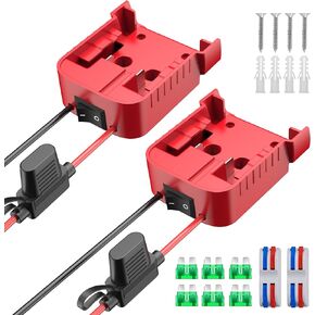 1 Pack Power Wheels Adapter for Milwaukee M18 Battery Adapter Power Wheels Battery Converter Kit with Fuse & Switch & Wire Terminals & 12 AWG Wire for DIY RC Car Toys Robotics in Kuwait