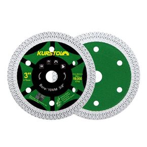 3" Tile Diamond Blade - 2pcs 75mm Super Thin Porcelain Diamond Cutting Disc Wheel for Ceramic Granite Marble Angle Grinder Saw Blade with Arbor 3/8"(10mm) in Kuwait