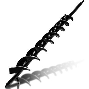 23" x 1.6" Upgraded Auger Drill Bit with Sharp Thickended Blades 8 Laps Spiral Blades-Rapid Speed Transfer Soils to Edge, Garden Auger Spiral Drill Bit,Soil Auger for Post Hole Digger(Black) in Saudi Arabia