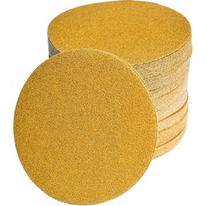 Aiyard 6-Inch No-Hole Hook and Loop Sanding Discs 80-Grit, Random Orbital Sandpaper for Automotive and Woodworking, 100-Pack