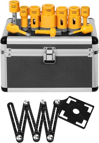 الماس الأساسية لقم الحفر مجموعة بلاط ثقب المنشار عدة 7 قطعة 25/35/45/65/75 مللي متر مثقاب 20 مللي متر إصبع بت 50 مللي متر الميلا الشطب بت 2 قطعة 5 ''قطع شفرة لطاحونة زاوية الخزف السيراميك الرخام الطوب الخرسانة in Kuwait