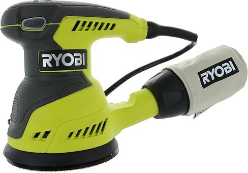Ryobi RS290G 2.6 Amp 12,500 OPM Single Speed 5 Inch Hook and Loop Corded Random Orbit Sander w/ 3 Pads and Dust Bag in Saudi Arabia