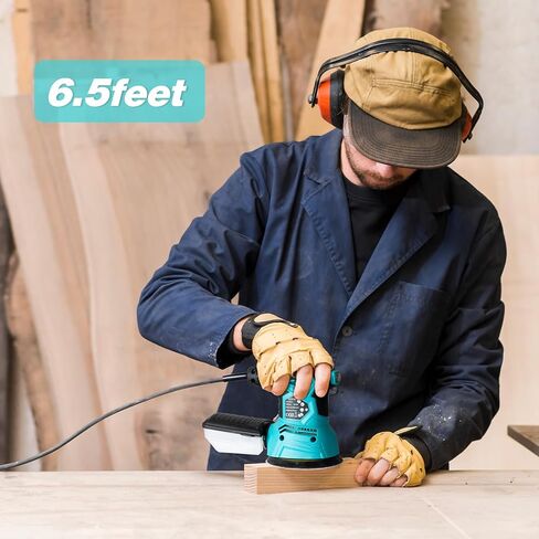 ماكينة صنفرة مدارية عشوائية PHIRAH 2.5 أمبير مع 16 قطعة من ورق الصنفرة 13000 دورة في الدقيقة 6 سرعات 300 واط ماكينة سنفرة كهربائية مدارية عشوائية قوية 5 بوصات أداة صنفرة يدوية نظام جمع الغبار عالي الأداء in Kuwait