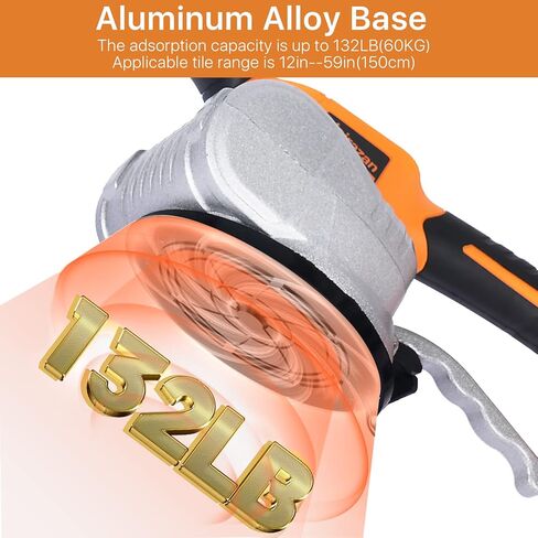 آلة تسوية الاهتزاز للبلاط من dairazan أداة اهتزاز قابلة للتعديل - بلاط مع كوب شفط 12 سرعة قابلة للتعديل وشاشة رقمية، بطارية 20 فولت قطعتان 2000 مللي أمبير في الساعة in Kuwait