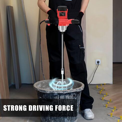 خلاط أسمنت QMCAHCE، خلاط خرسانة كهربائي محمول بقوة 2100 وات، خلاط ملاط ​​محمول 110 فولت مع 6 سرعات قابلة للتعديل، لخلط الأسمنت والطين وطلاء الطلاء والملاط والأعلاف in Kuwait