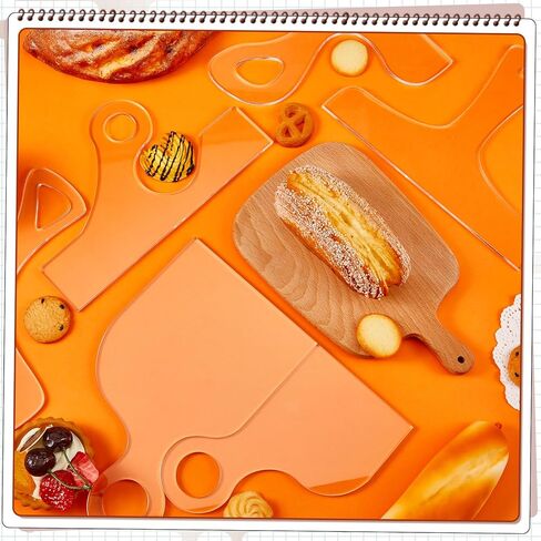 6 قطع من قوالب لوح الفحم من فريندا، قوالب توجيه أكريليك لمقبض النجارة، قوالب لوح التقطيع مع 3 أقلام، استنسل تتبع متعرج بزاوية، أدوات دليل للمطبخ (عيد الميلاد) in Kuwait